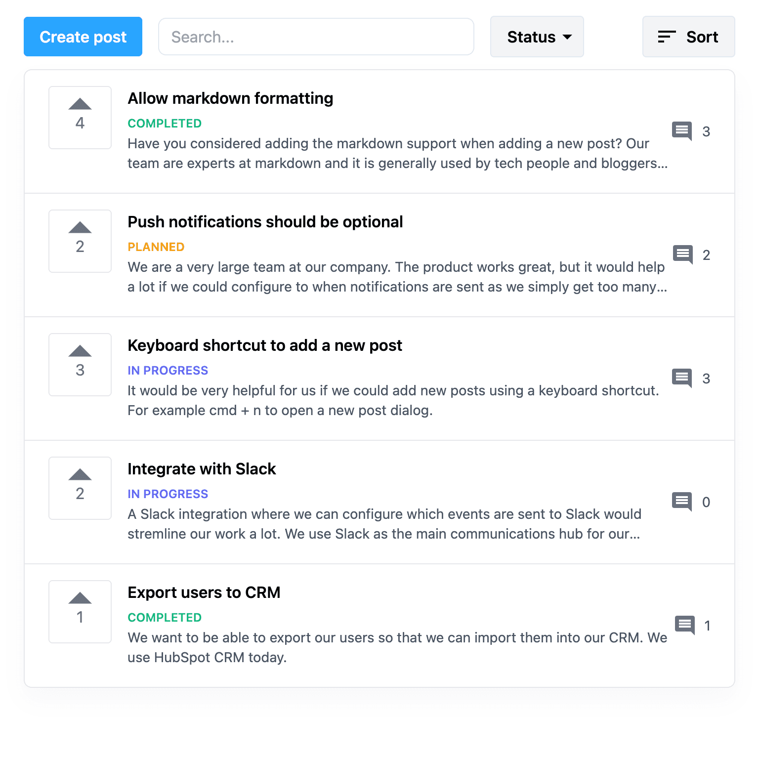 Feedback Page
