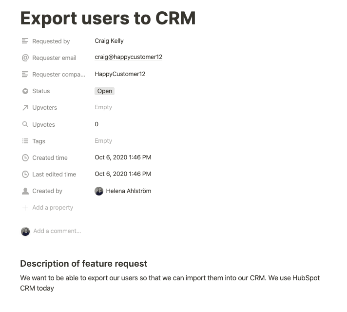 Add feature request details