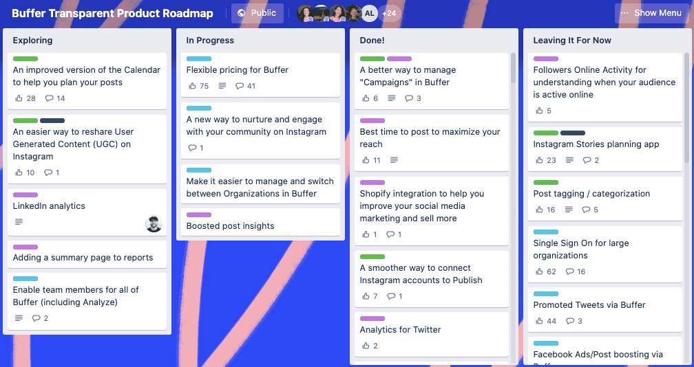 Buffer public product roadmap