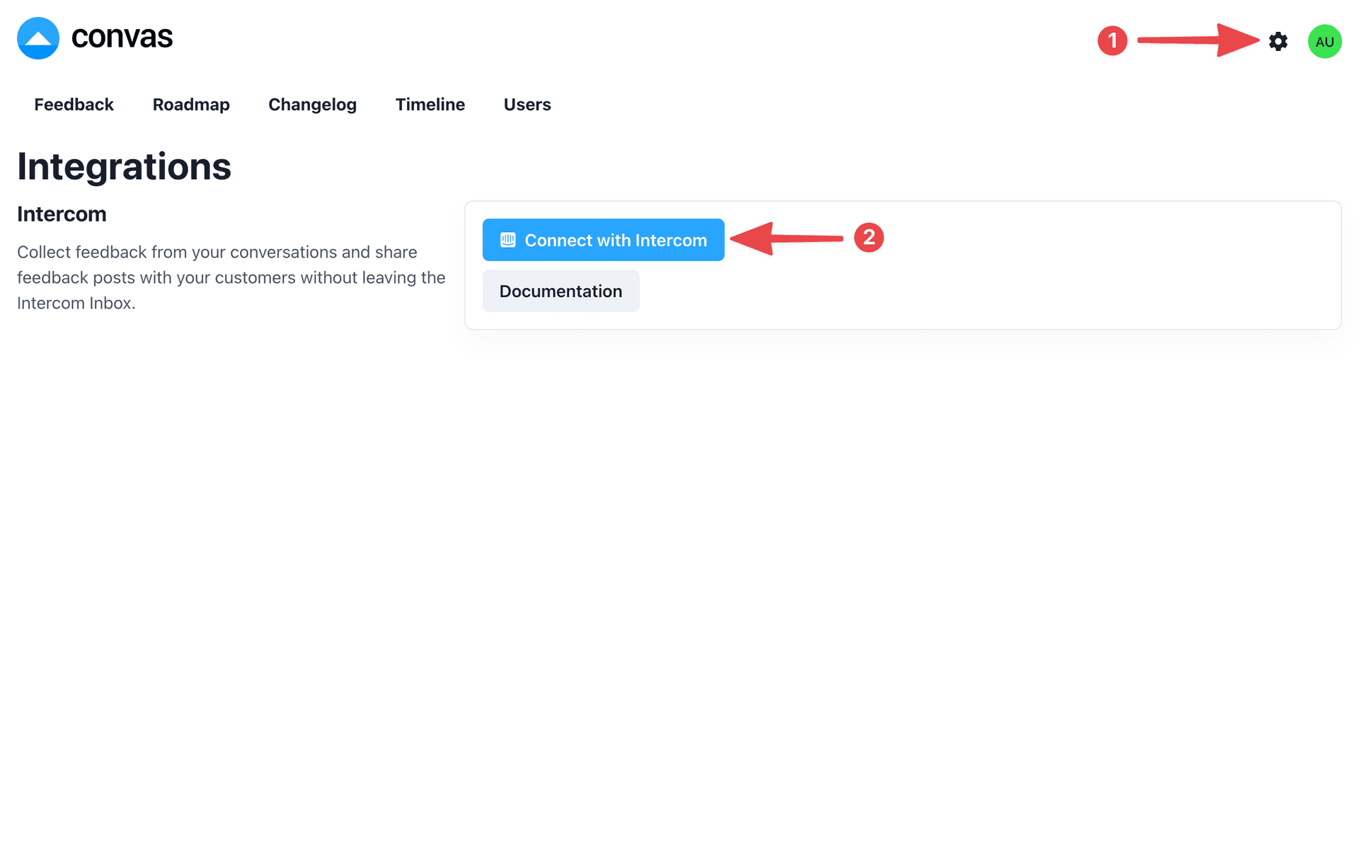Convas for Intercom settings