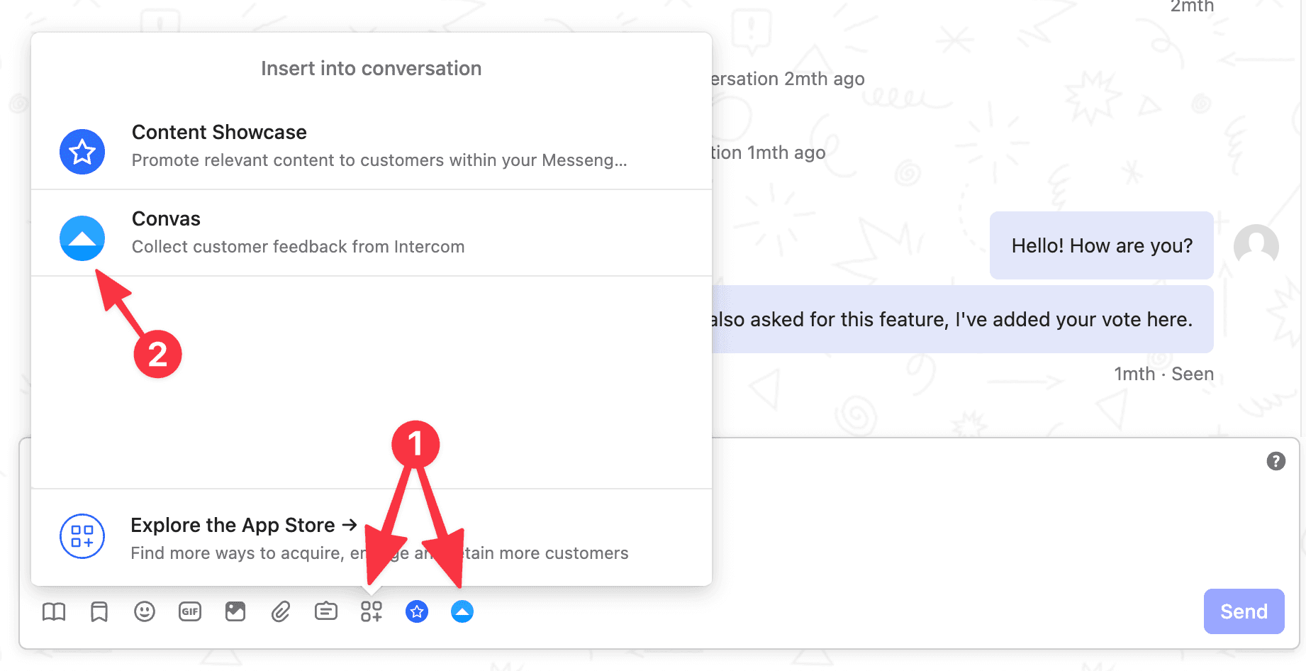 How to open Convas inside of Intercom